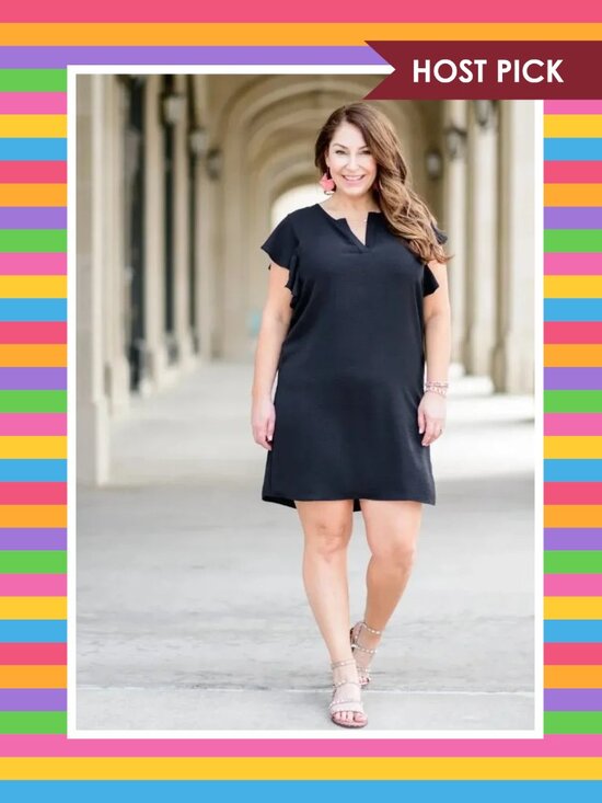 Gibsonlook Dresses & Skirts - Gibsonlook Ryanne Ruffle Sleeve Shift Dress (S)
